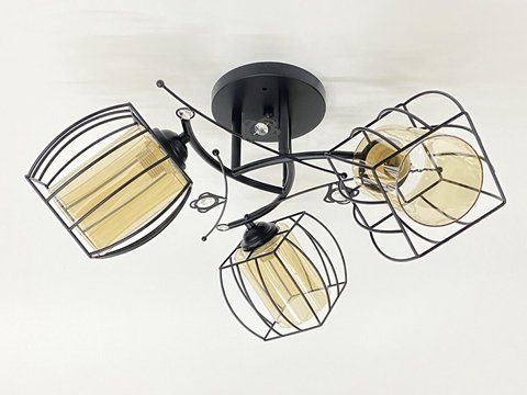 Стельова люстра на 3 плафони 91187C/3 чорна SP000048527 фото
