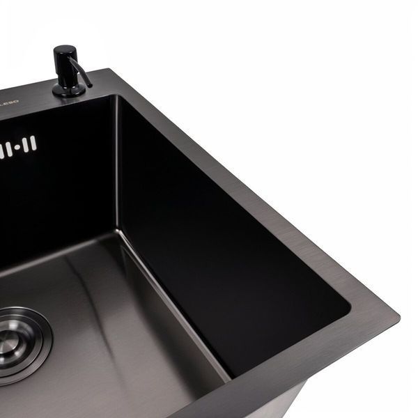 Кухонний комплект: Мийка Valeso Handmade (50x50 см) PVD чорна + Змішувач NES-F12 SP000050610 фото