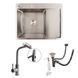 2in1 Set Kitchen Sink Handmade CM 65*50 L Stainless Steel + Faucet XK08A VALESO SP000051443 фото 1