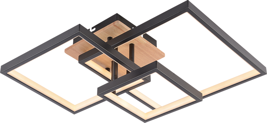 Потолочная люстра VALESO DK6589-3 BK+WOOD, черный + дерево, LED 102W SP000050421 фото