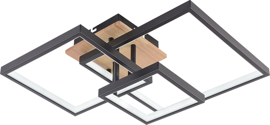Потолочная люстра VALESO DK6589-3 BK+WOOD, черный + дерево, LED 102W SP000050421 фото