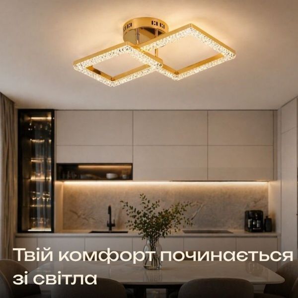 Люстра светодиодная акриловая VALESO 2726/1+1 GD 25W*2 SP000043823 фото