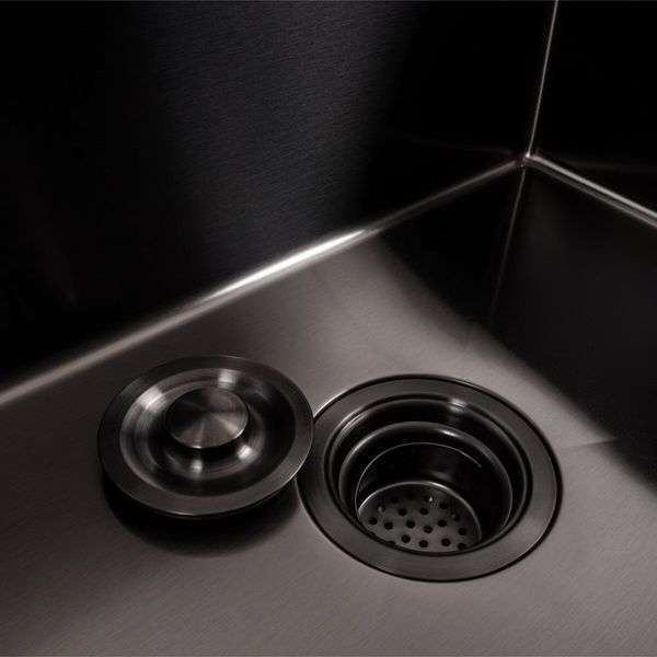 Кухонная мойка 58*43 PVD черная Valeso Handmade (сифон круглый, 3,0/0,8) SP000044308 фото