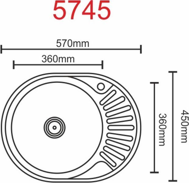 Кухонна мийка з нержавіючої сталі Platinum ДЕКОР 5745 L (0,8/180 мм) SP000000334 фото