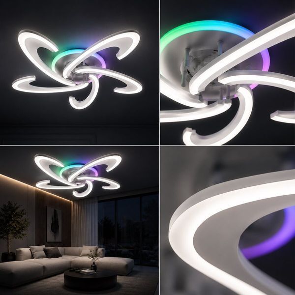 Люстра потолочная светодиодная с музыкальной колонкой и RGB подсветкой для гостиной и спальни VALESO YZD1274 SP000052024 фото