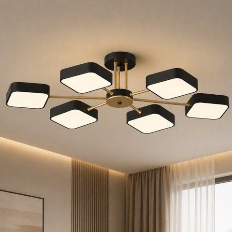 Потолочная люстра VALESO XI3366-6 черный+золото, LED SP000046082 фото