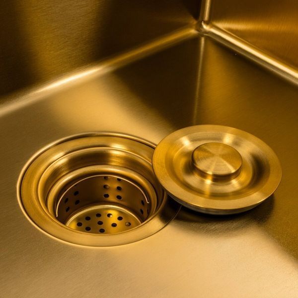 Кухонна мийка 50*50 PVD Gold Valeso Handmade (сифон круглий, 3,0/0,8) SP000044305 фото