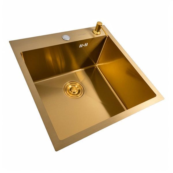 Кухонна мийка 50*50 PVD Gold Valeso Handmade (сифон круглий, 3,0/0,8) SP000044305 фото