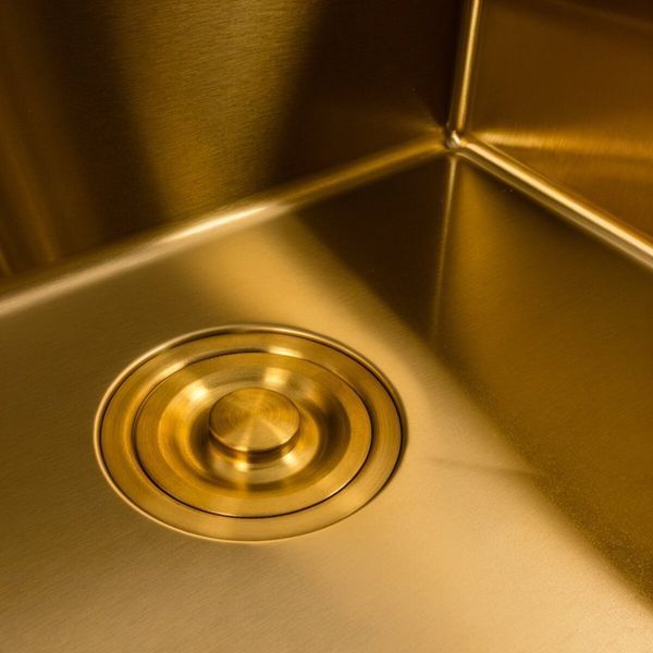Кухонна мийка 50*50 PVD Gold Valeso Handmade (сифон круглий, 3,0/0,8) SP000044305 фото