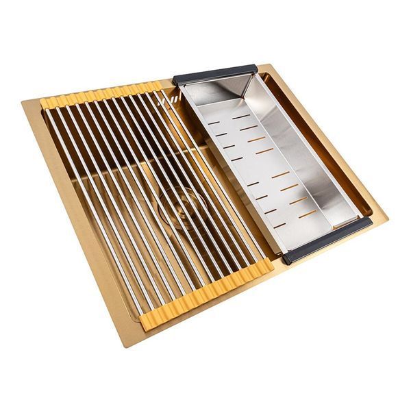 Кухонная мойка Valeso Handmade CM 54*44 Workstation золото PVD, монтаж под столешницу SP000048194 фото