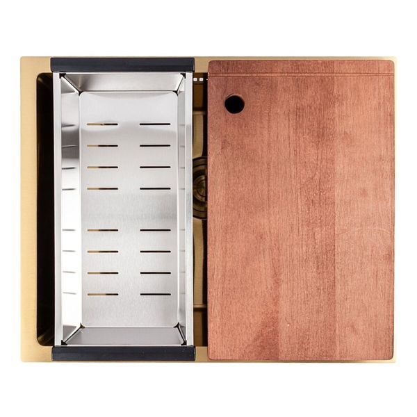 Кухонная мойка Valeso Handmade CM 54*44 Workstation золото PVD, монтаж под столешницу SP000048194 фото