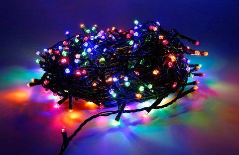 Гірлянда новорічна LED-лампа VALESO 100 шт RGB 8 режимів Зелений провід LKS5020 SP000050175 фото