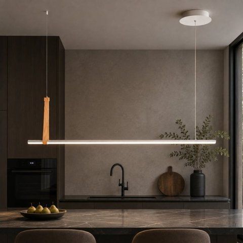 Люстра подвесная светодиодная акриловая VALESO 22806M WOOD+WT SP000044761 фото