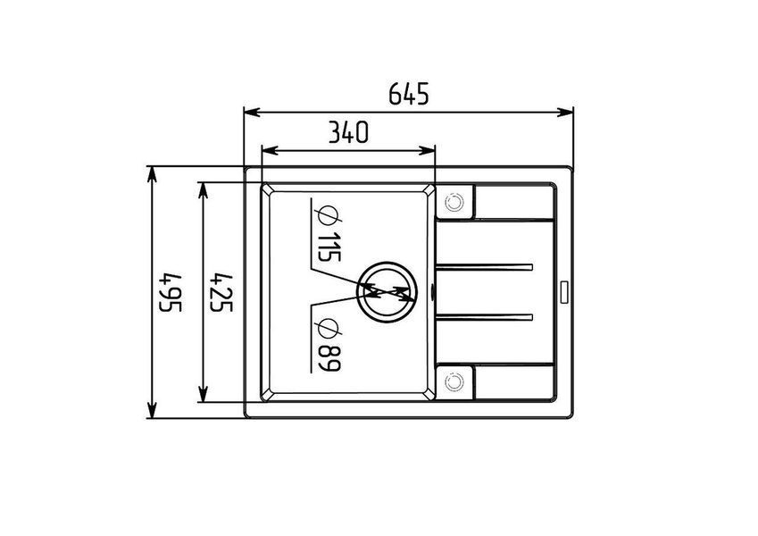 VALESO INTENSO 6550 Granite Kitchen Sink in Anthracite, Matte Finish