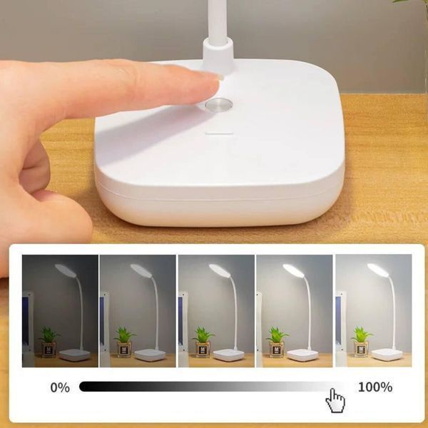 Светильник настольный LED VALESO аккумуляторный, на гибкой ножке, полный спектр, белый 1961 SP000046408 фото
