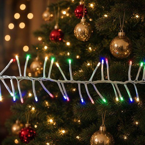Гирлянда новогодняя LED VALESO Фейерверк 200 RGB Многорежимная Белый провод LKS5015 SP000050180 фото