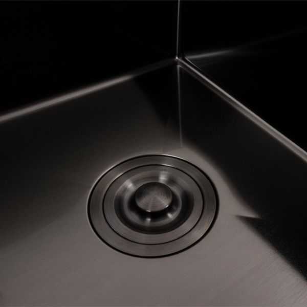 Кухонная мойка CM 58*48 L черная PVD VALESO Handmade (круглый сифон 3,0/0,8) SP000044281 фото