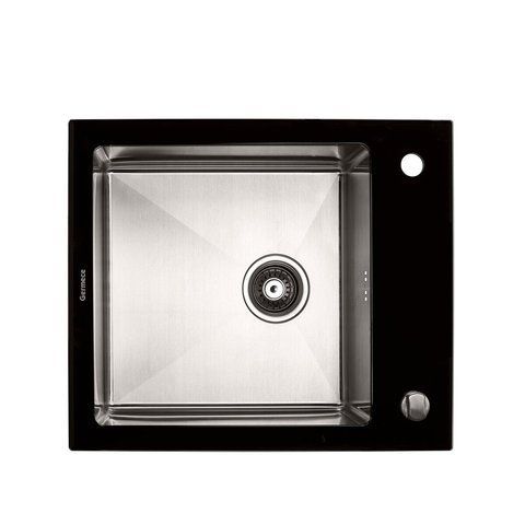 Кухонна мийка Platinum Handmade BLACK GLASS 600x510x200 SP000034803 фото