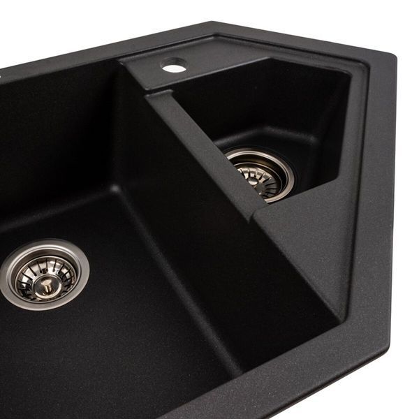VALESO PANDORA 9950 Granite Kitchen Sink in Morion, Matte Finish