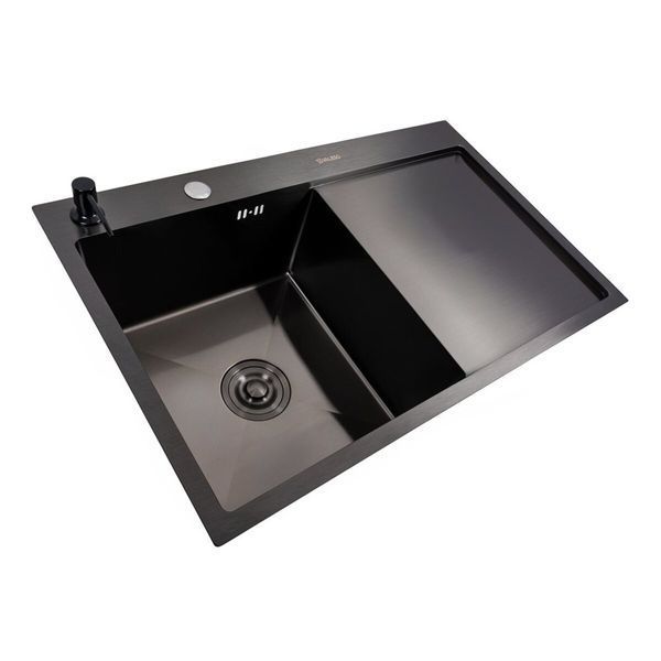 Кухонна мийка CM 78*50 L PVD чорна VALESO Handmade 3.0/1.0 SP000033656 фото