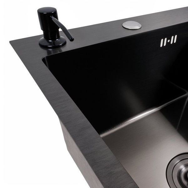 Кухонна мийка CM 78*50 L PVD чорна VALESO Handmade 3.0/1.0 SP000033656 фото