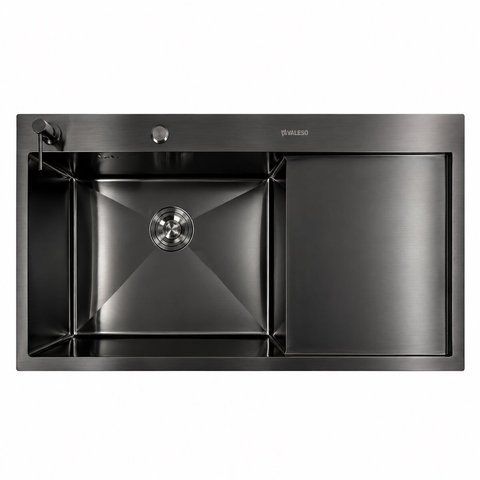 Кухонная мойка PVD черная CM 100*50 L VALESO Handmade (3.0/1.0) SP000036085 фото