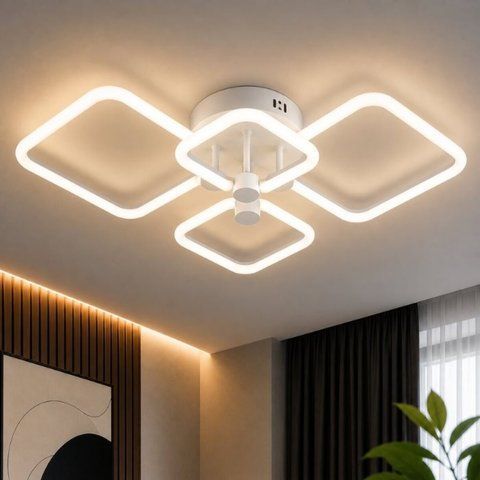 Пристальная LED люстра VALESO G 2589/2+2 WT 72W,3000K-6500K, Пульт: 2.4G с затемнением SP000045468 фото