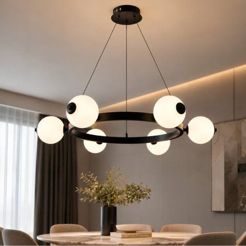 Подвесная LED-люстра VALESO G 2916/6 120W Черный, 3000K-6500K, пульт 2.4G с затемнением SP000045635 фото