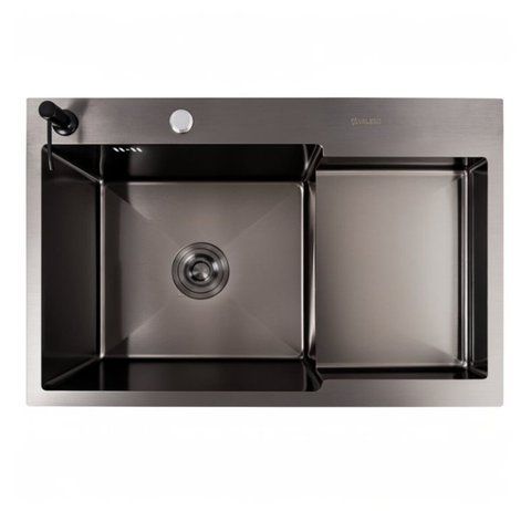 Кухонна мийка CM 78*50С L PVD чорна з поглибленою полицею VALESO Handmade (3,0/1,0) SP000032275 фото