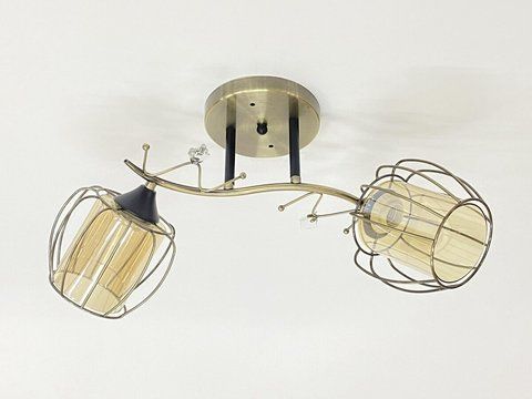 Стельова люстра на 2 плафони 91186/2 бронза+чорний SP000048481 фото
