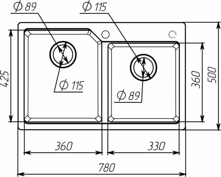 Гранитная мойка для кухни VALESO HARMONY 7850 матовая Сафари SP000047393 фото