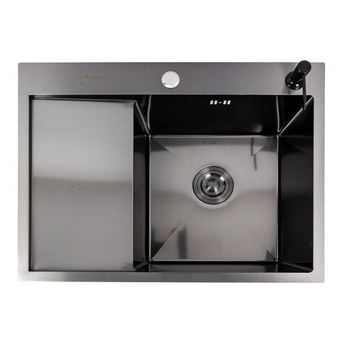 Кухонна мийка CM 65*50 R PVD чорна VALESO Handmade D&Eacute;COR 3.0/1.0 SP000043038 фото