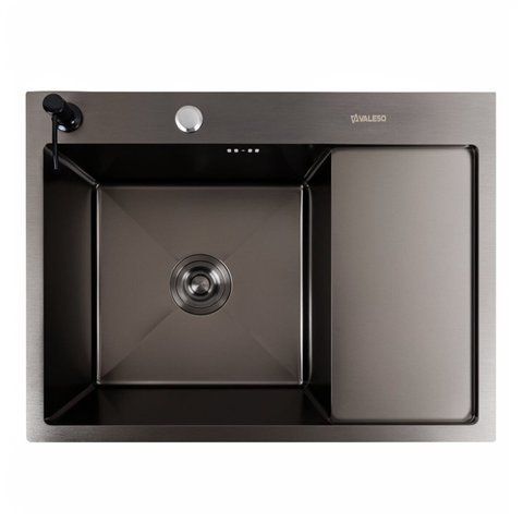 Кухонна мийка CM 65*50 L PVD чорна VALESO Handmade 3.0/1.0 SP000043035 фото