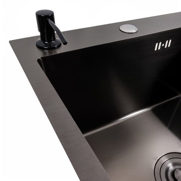 Кухонна мийка CM 65*50 L PVD чорна VALESO Handmade 3.0/1.0 SP000043035 фото