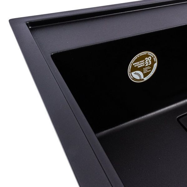 Комплект: Мийка гранітна 6050 SHERLIT VALESO + Змішувач Q411MB + Сифон (Чорний) SP000051068 фото