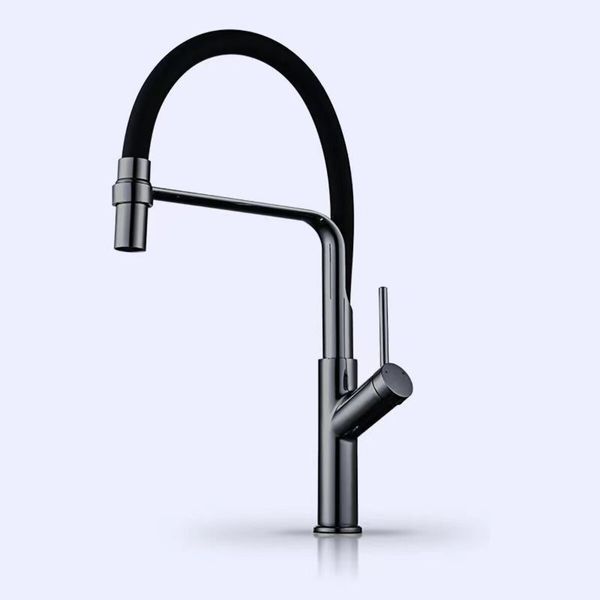 Смеситель кухонный VALESO BQ566 гибкий PVD черный SP000044376 фото