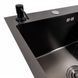 Кухонна мийка CM 65*50 L PVD чорна VALESO Handmade 3.0/1.0 SP000043035 фото 3