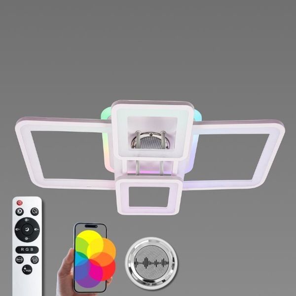 Люстра потолочная светодиодная с музыкальной колонкой и RGB подсветкой для гостиной и спальни VALESO YZD1269 Б SP000052013 фото
