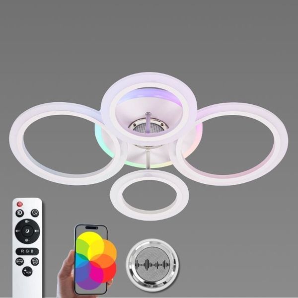 Люстра потолочная светодиодная с музыкальной колонкой и RGB подсветкой для спальни и детской VALESO YZD1270 SP000052016 фото