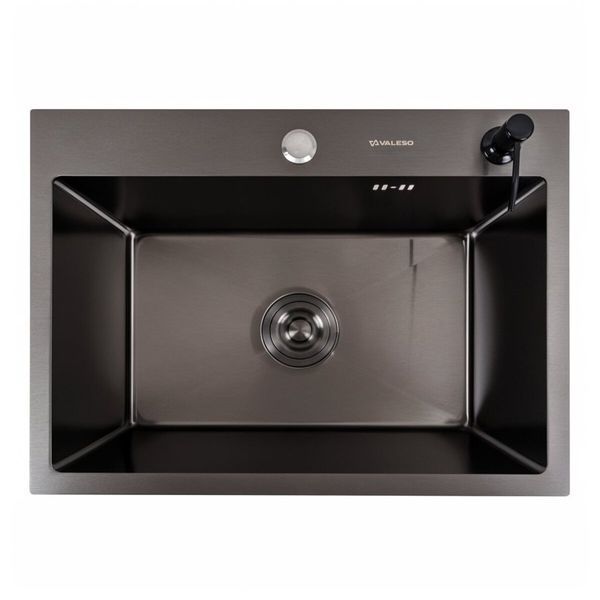 Кухонный комплект: Мойка Valeso Handmade (58x43 см) PVD черная + Смеситель Q411MB SP000050613 фото