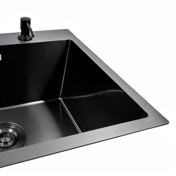 Кухонная мойка PVD черная VALESO CM 78*43 R Handmade SP000048198 фото