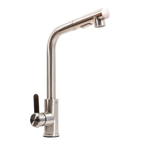 Смеситель кухонный с выдвижной лейкой FC-1 Platinum (brush) SP000043048 фото