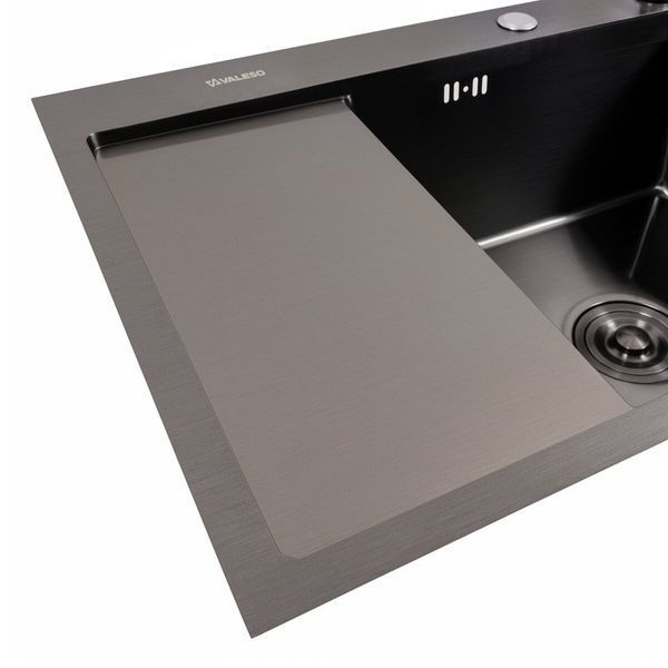 КОМПЛЕКТ Valeso Handmade мойка CM 65*50 R PVD черная + смеситель XK09B черный SP000051446 фото