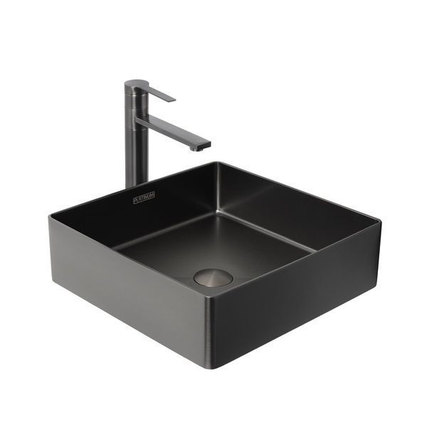 Умивальник Platinum Handmade PVD чорний 400x400 мм SP000032528 фото