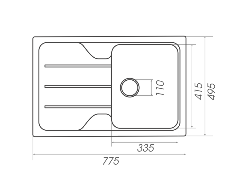 VALESO VERONA 7850 Granite Kitchen Sink in Anthracite, Matte Finish