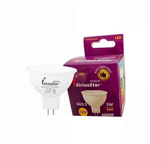 Светодиодная лампа SIRIUSSTAR 3506 MR16 12V 5W 4000K- GU5,3 SP000017260 фото
