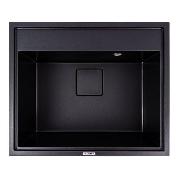 Комплект: Мойка гранитная 6050 SHERLIT VALESO + Смеситель Q411MB + Сифон (Черный) SP000051068 фото