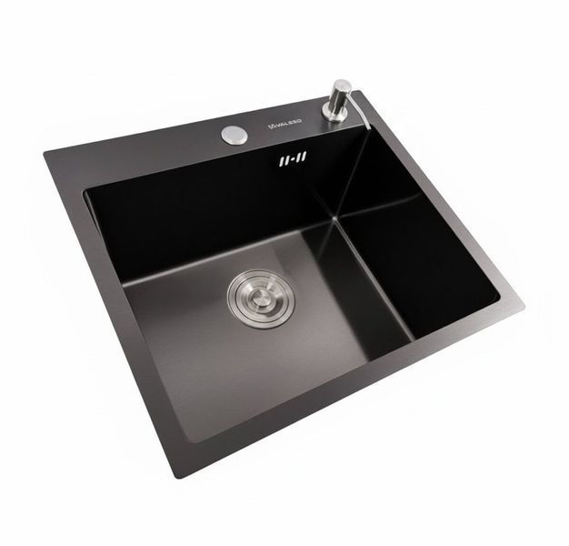 Кухонная мойка 50*45 PVD черная VALESO Handmade (3,0/1,5) SP000048186 фото
